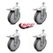 Service Caster 6 Inch Thermoplastic Rubber Swivel 12mm Stem Caster Set Total Lock Brake SCC SCC-TSTTL20S614-TPRB-M1215-4 - alternate 4